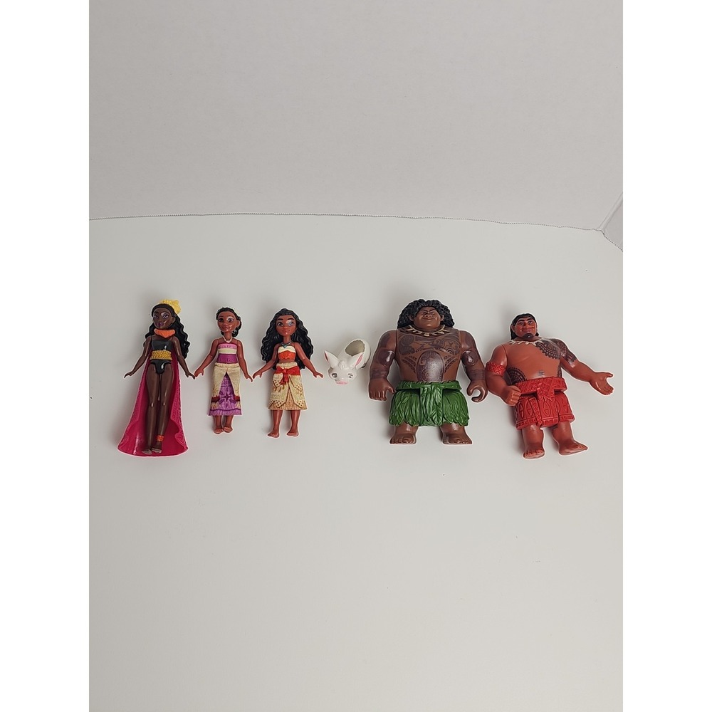 Disney Moana 2 Movie Lot Of 6 Action Figure Toys  Pua Maui Playset